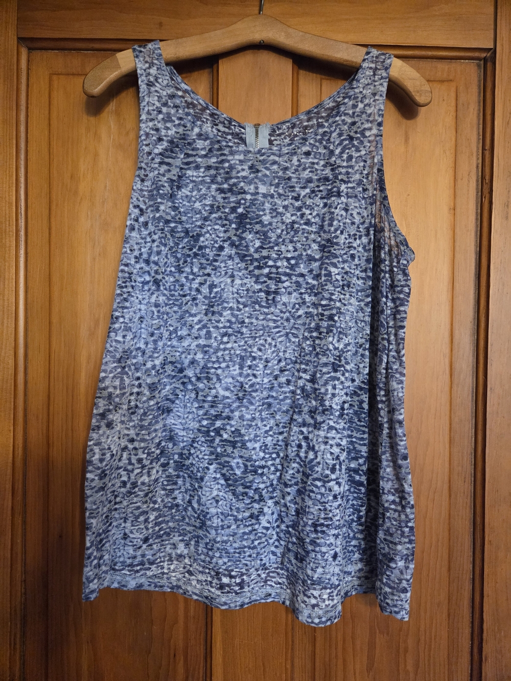 Relativity Blue Printed Scoop Neck Tank